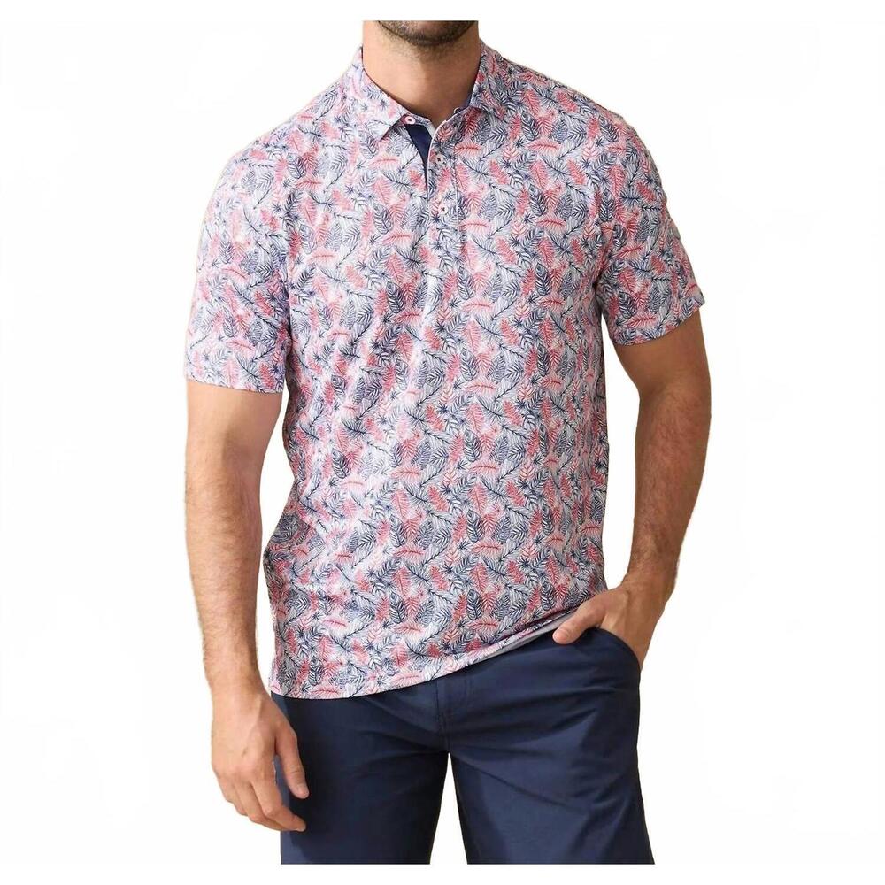 NEW FLAGS & ANTHEM mvp concord leaf print polo in multi